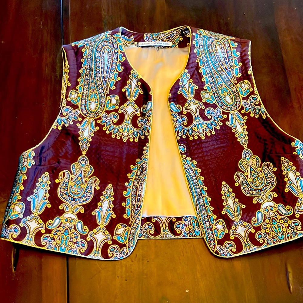 Alessandra Rich brocade silk-lined vest
